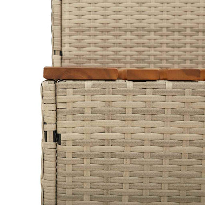 Bordo per Vasca Idromassaggio Beige Polyrattan&Massello Acacia - homemem39