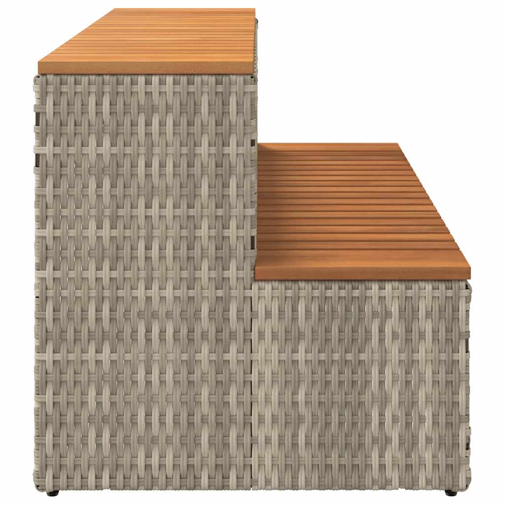 Bordo per Vasca Idromassaggio Grigio Polyrattan&Massello Acacia | homemem39