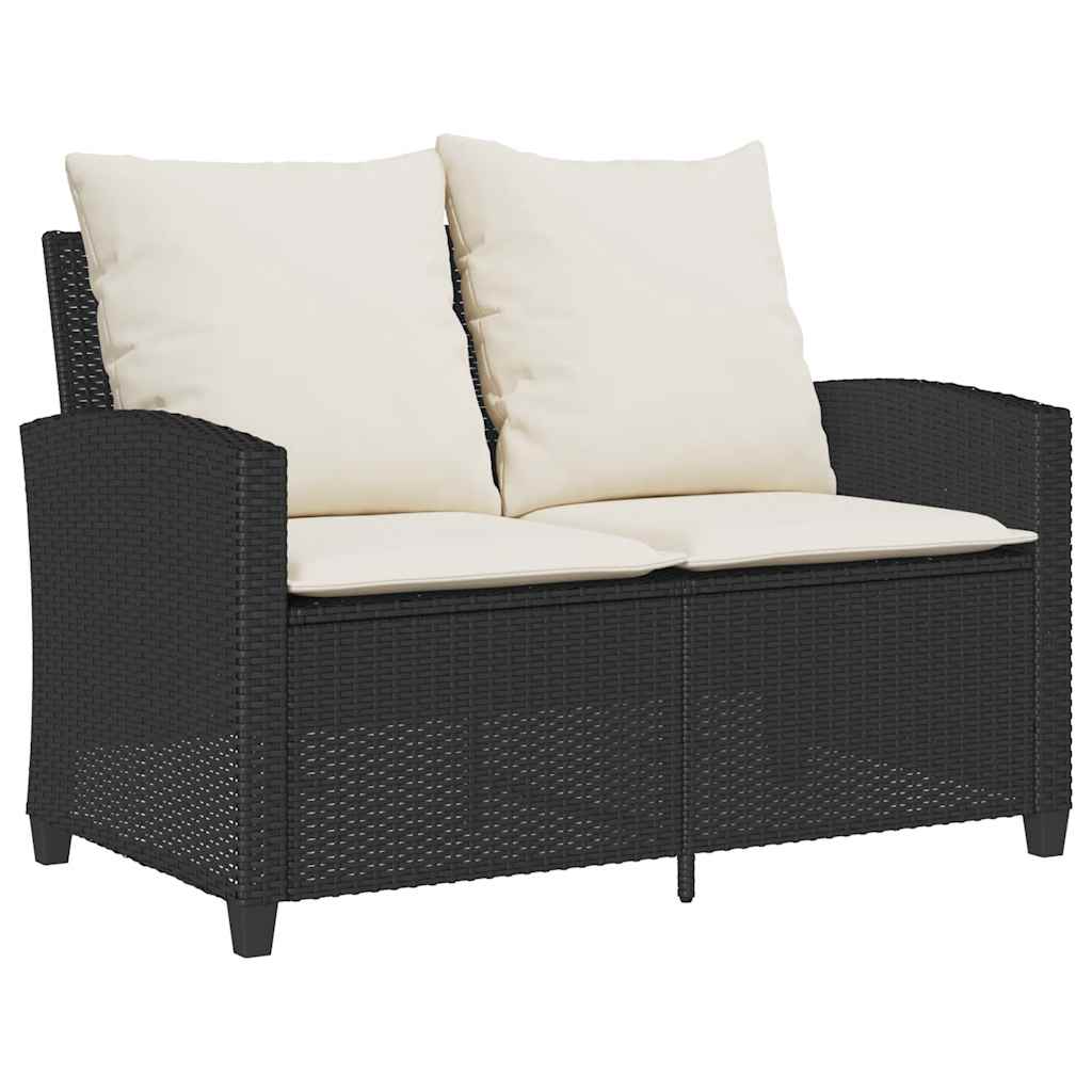 Set Divano da Giardino 6 pz con Cuscini Nero in Polyrattan - homemem39