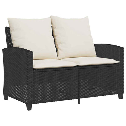 Set Divano da Giardino 6 pz con Cuscini Nero in Polyrattan - homemem39