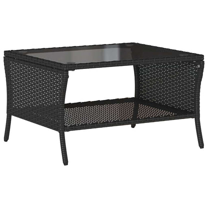 Set Divano da Giardino 6 pz con Cuscini Nero in Polyrattan | homemem39