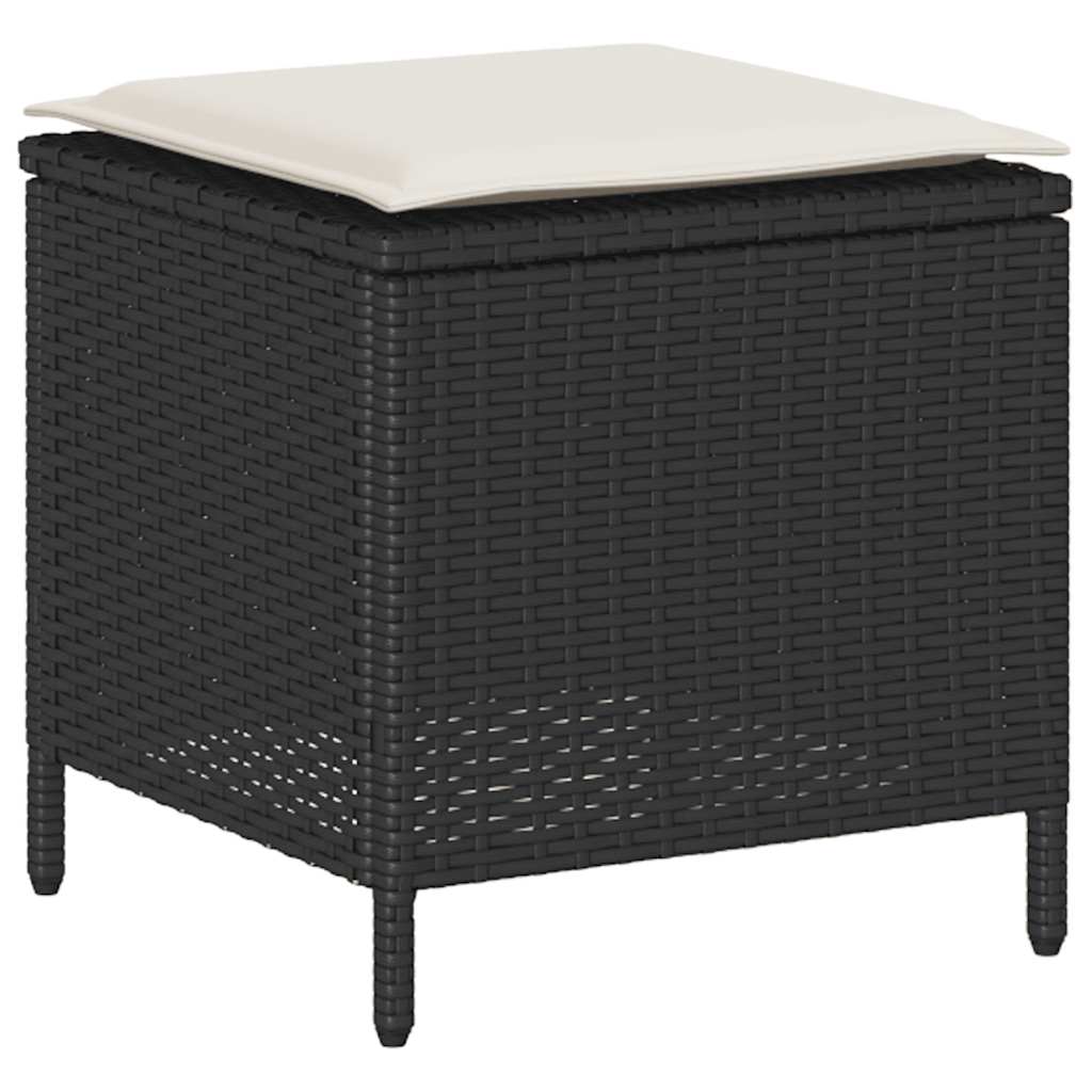 Set Divano da Giardino 6 pz con Cuscini Nero in Polyrattan | homemem39