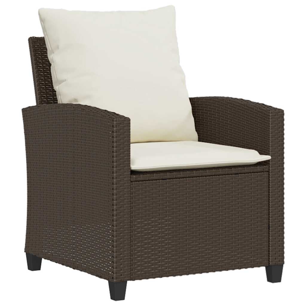 Set Divano da Giardino 6 pz con Cuscini Marrone in Polyrattan