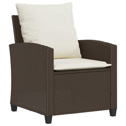 Set Divano da Giardino 6 pz con Cuscini Marrone in Polyrattan