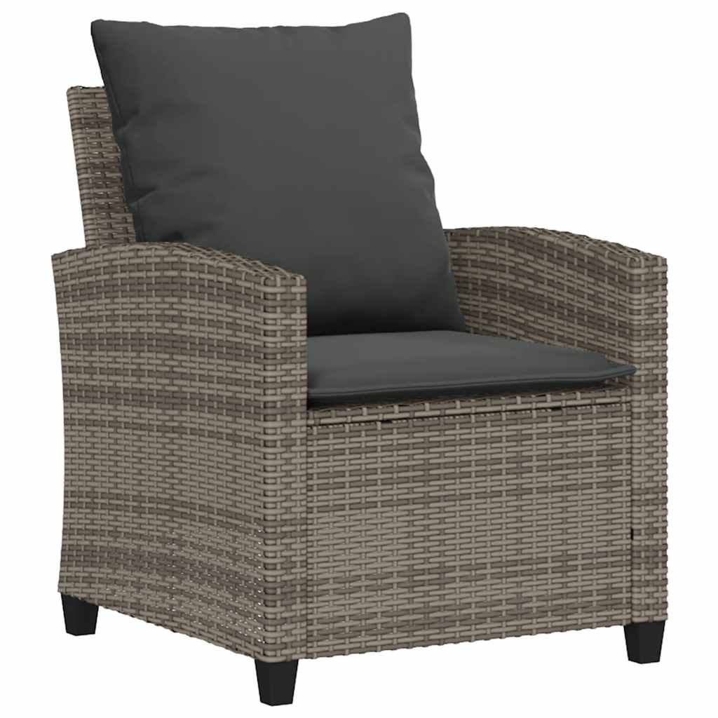 Set Divano da Giardino 6 pz con Cuscini Grigio in Polyrattan