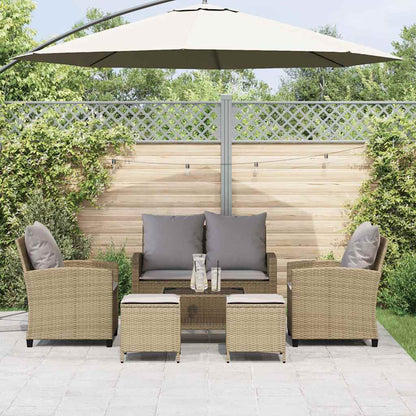 Set Divano da Giardino 6 pz con Cuscini Beige in Polyrattan | homemem39