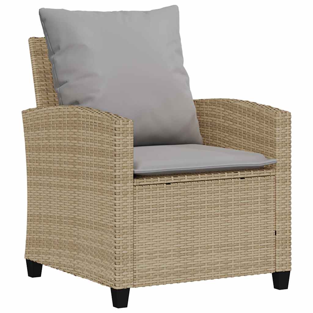 Set Divano da Giardino 6 pz con Cuscini Beige in Polyrattan