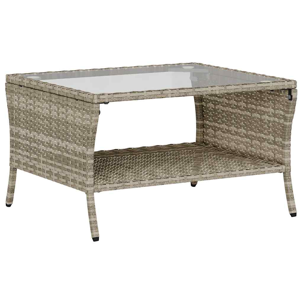 Set Divano da Giardino 6pz con Cuscini Grigio Chiaro Polyrattan