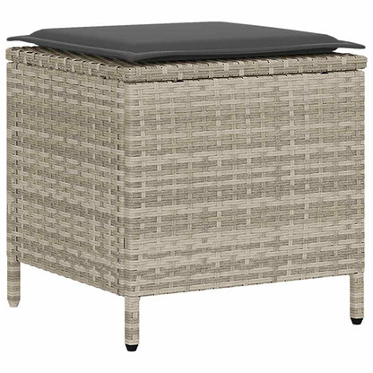 Set Divano da Giardino 6pz con Cuscini Grigio Chiaro Polyrattan