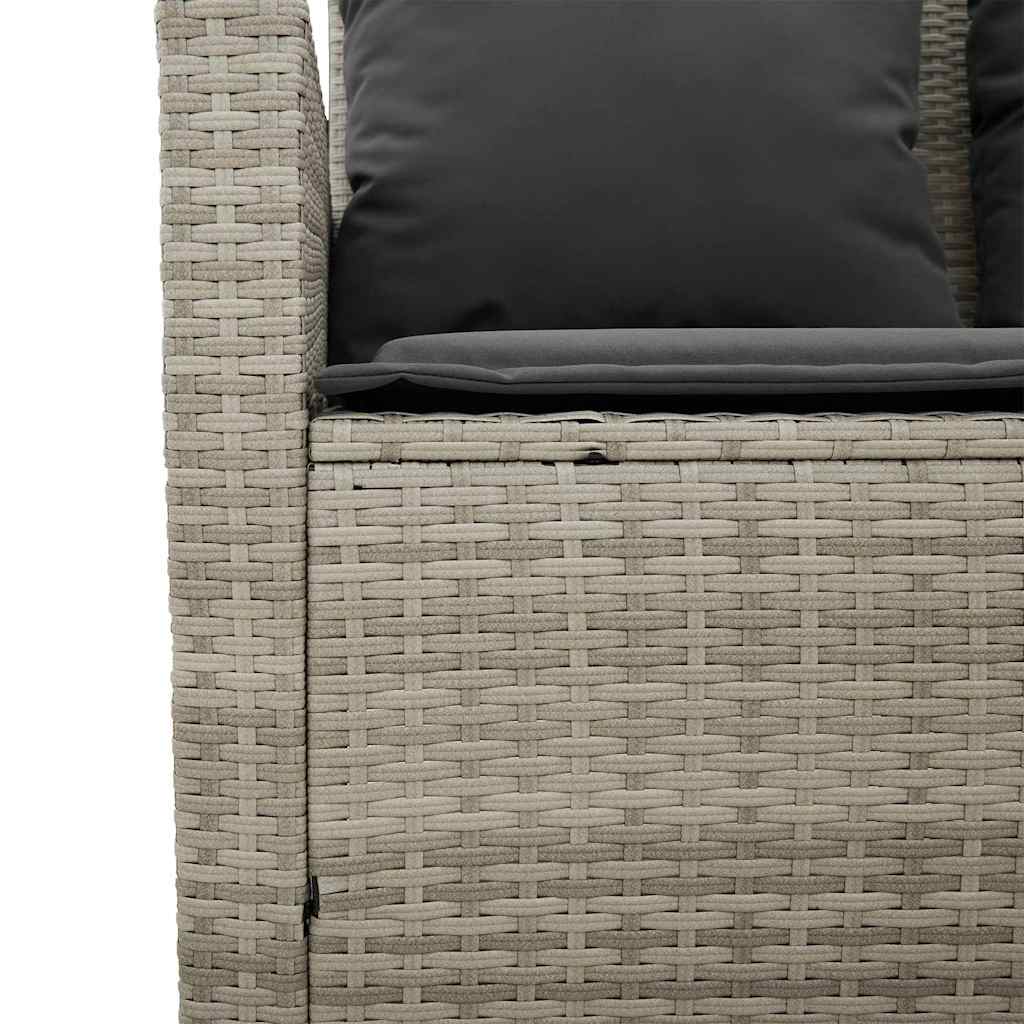 Set Divano da Giardino 6pz con Cuscini Grigio Chiaro Polyrattan