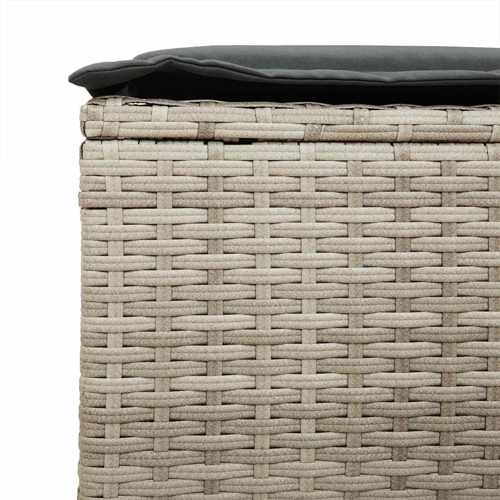 Set Divano da Giardino 6pz con Cuscini Grigio Chiaro Polyrattan