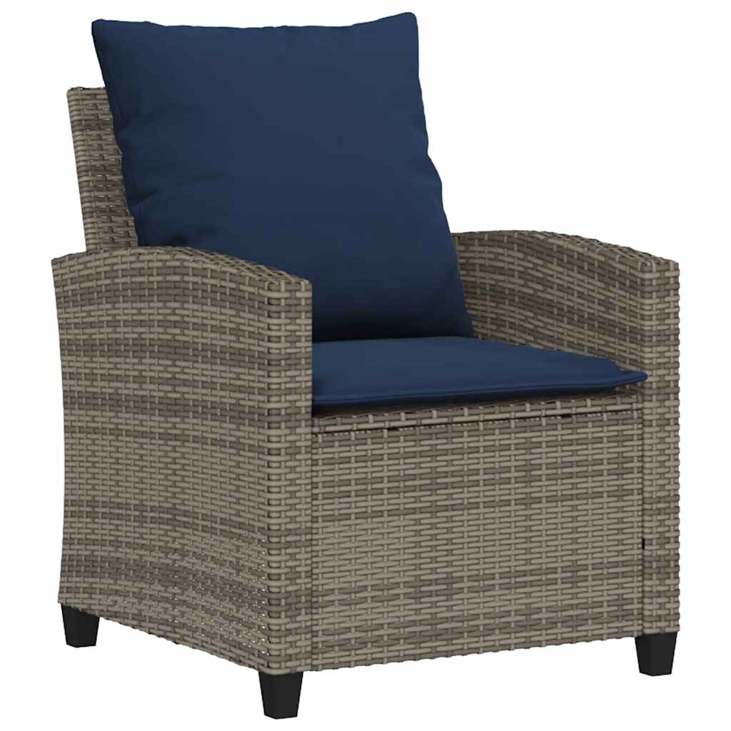 Set Divano da Giardino 6 pz con Cuscini Grigio in Polyrattan