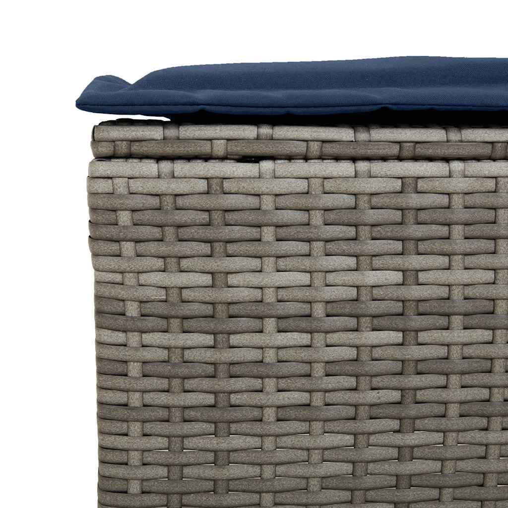 Set Divano da Giardino 6 pz con Cuscini Grigio in Polyrattan