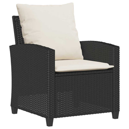 Set Divano da Giardino 6 pz con Cuscini Nero in Polyrattan - homemem39