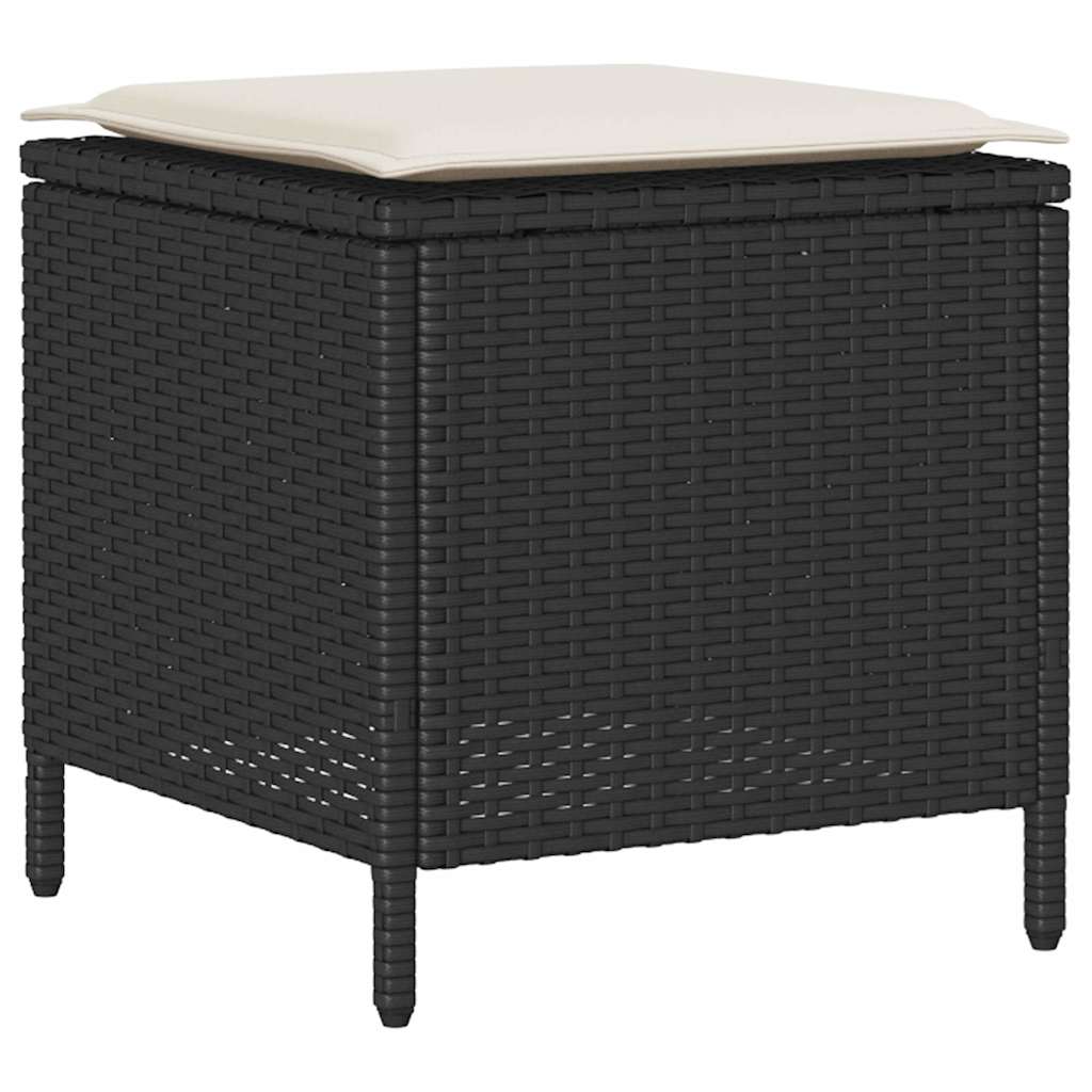Set Divano da Giardino 6 pz con Cuscini Nero in Polyrattan - homemem39