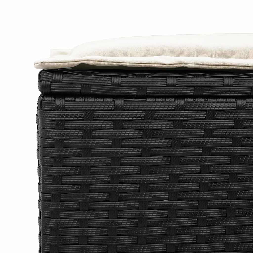 Set Divano da Giardino 6 pz con Cuscini Nero in Polyrattan | homemem39
