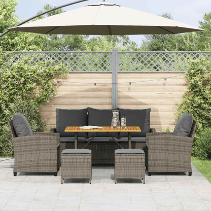 Set Divano da Giardino 6 pz con Cuscini Grigio in Polyrattan | homemem39