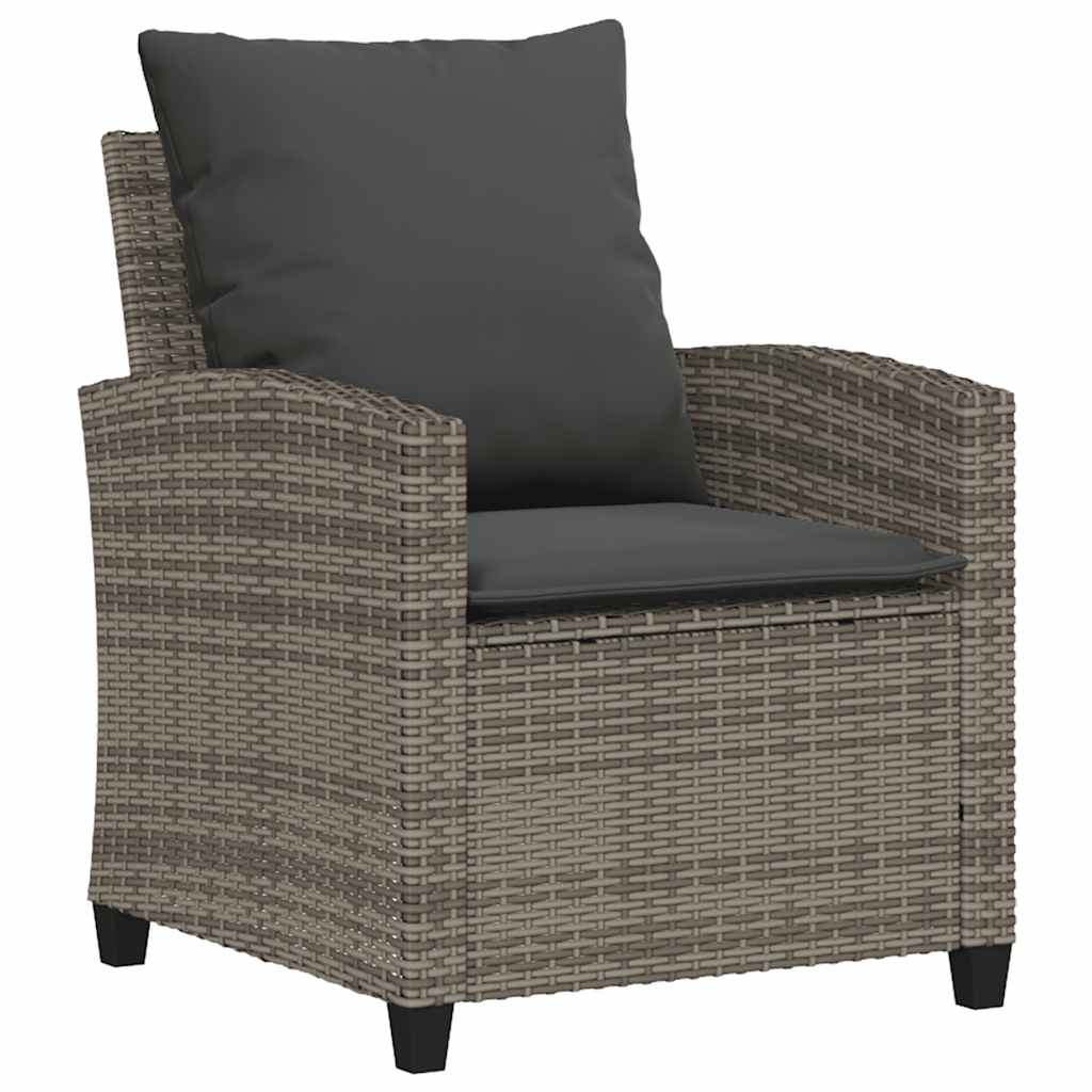 Set Divano da Giardino 6 pz con Cuscini Grigio in Polyrattan | homemem39