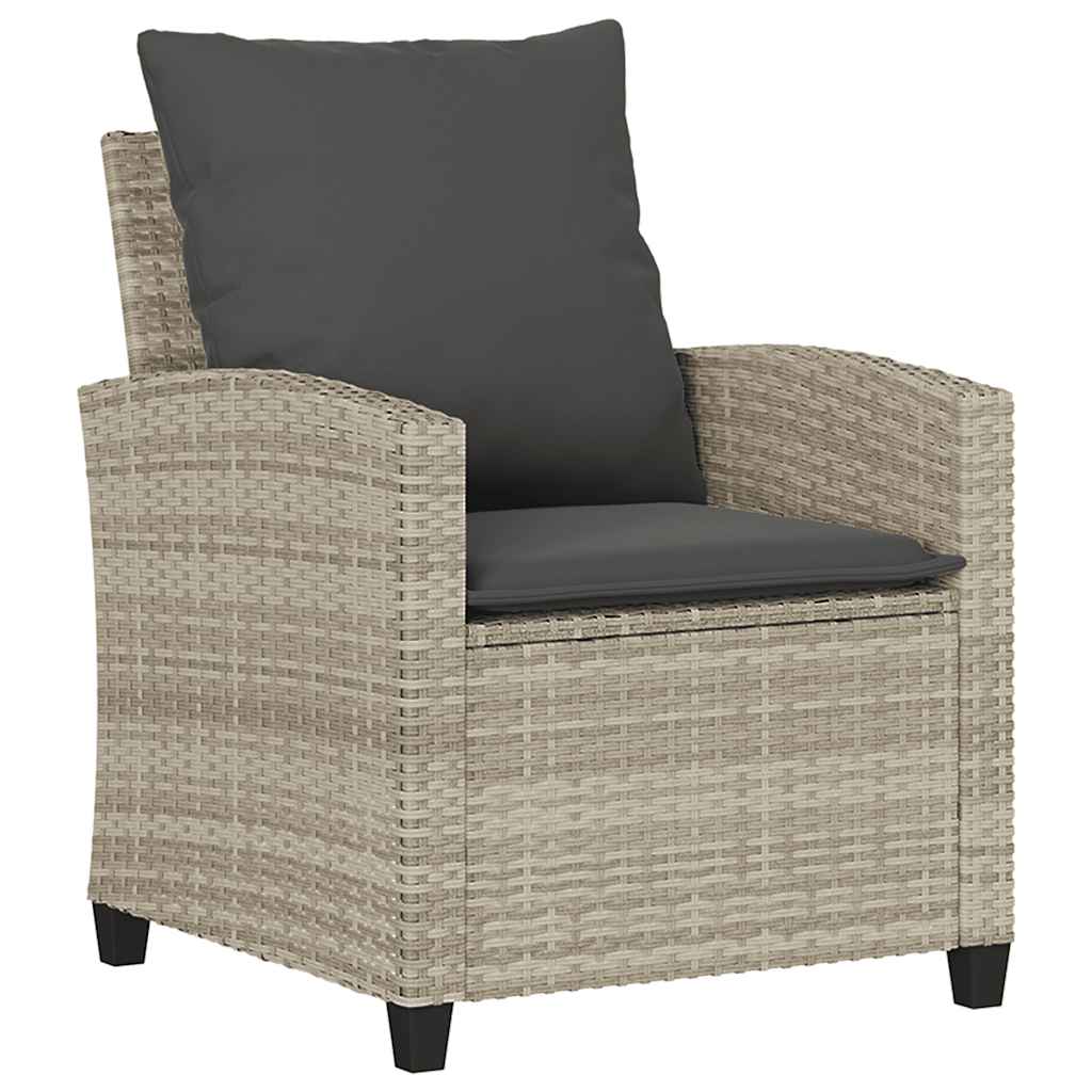 Set Divano da Giardino 6pz con Cuscini Grigio Chiaro Polyrattan