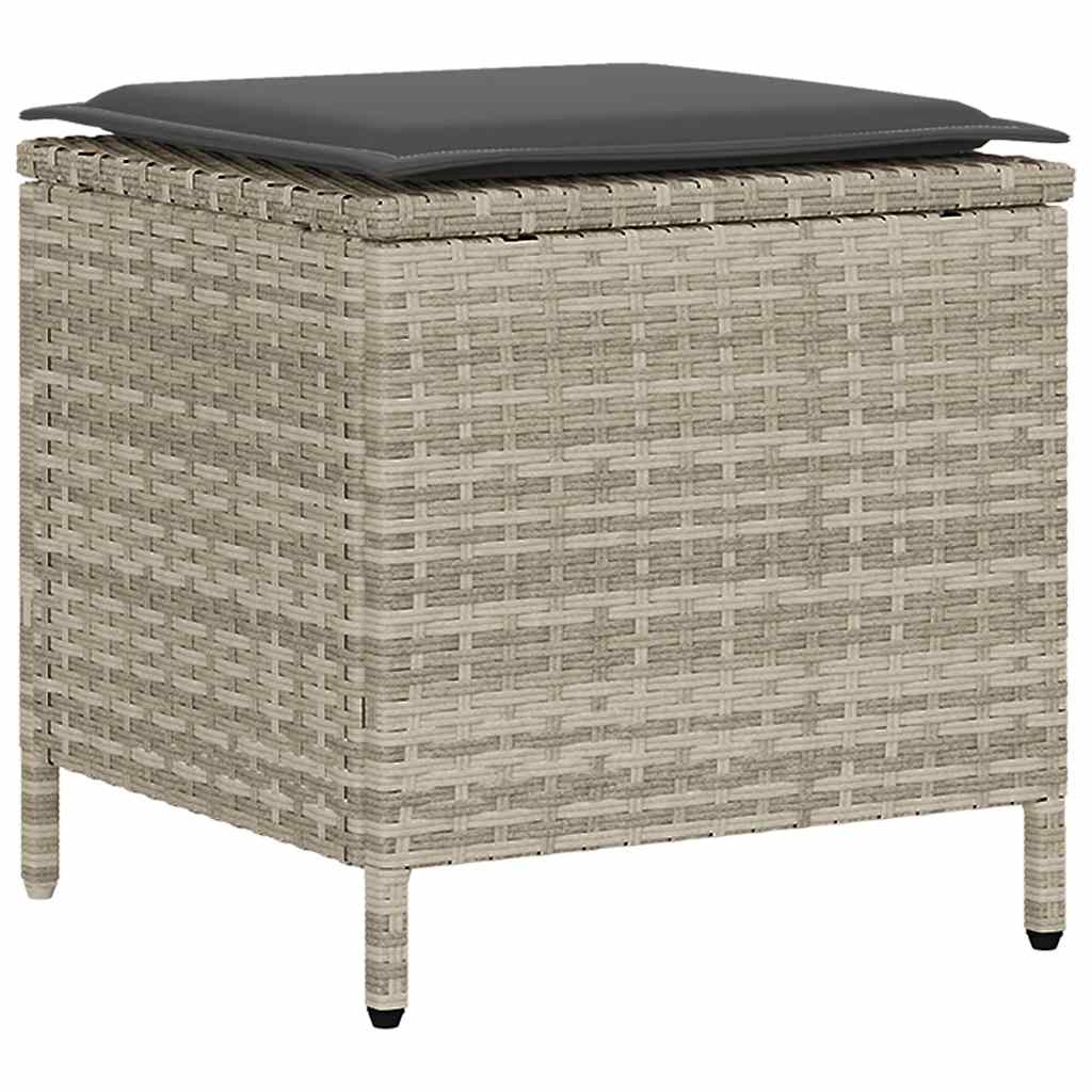 Set Divano da Giardino 6pz con Cuscini Grigio Chiaro Polyrattan | homemem39