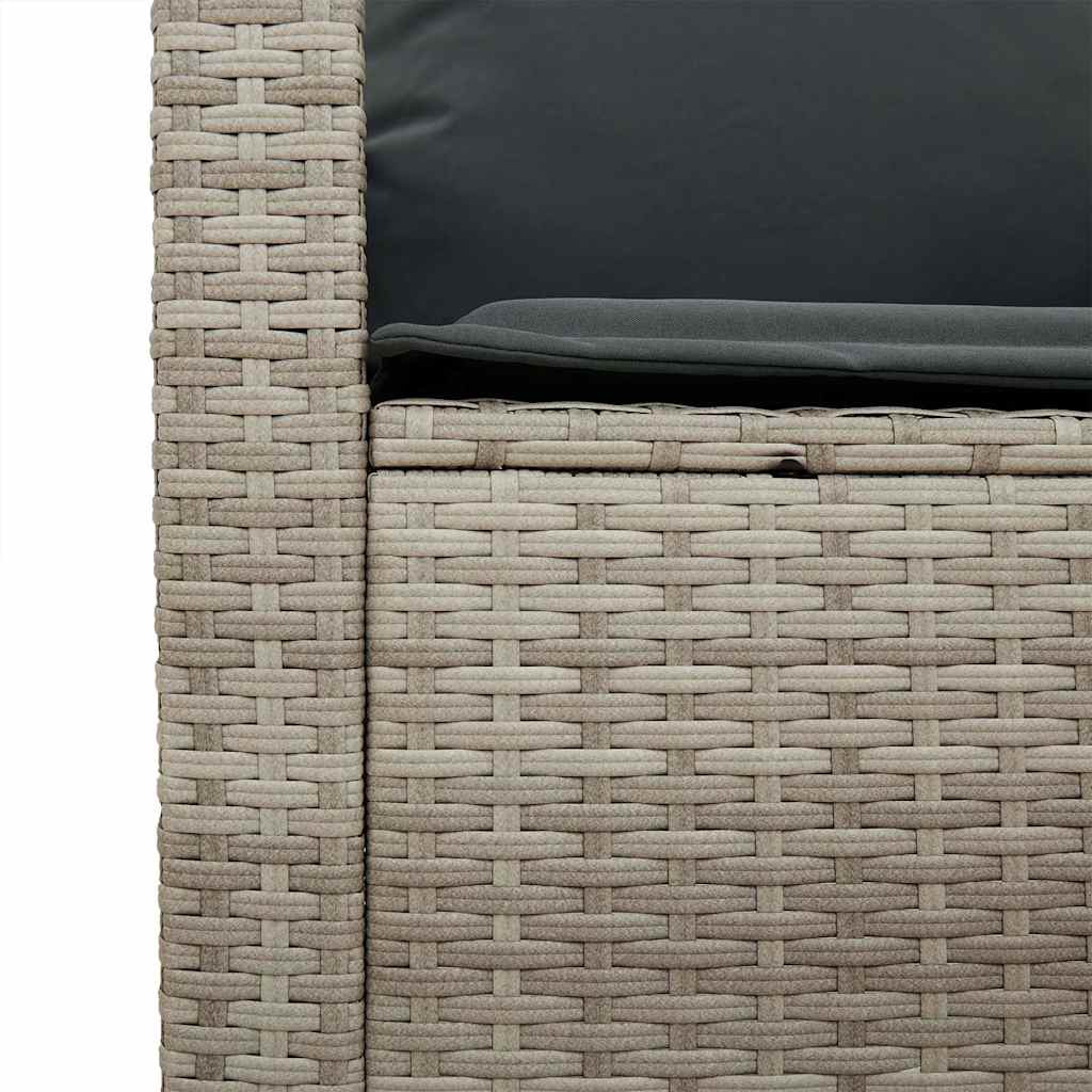 Set Divano da Giardino 6pz con Cuscini Grigio Chiaro Polyrattan | homemem39