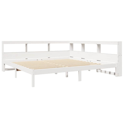 Letto Libreria senza Materasso Bianco 200x200 cm Legno di Pino