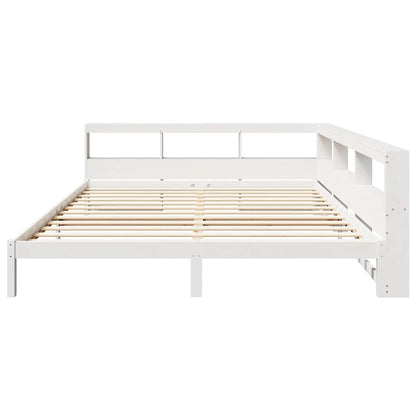 Letto Libreria senza Materasso Bianco 200x200 cm Legno di Pino