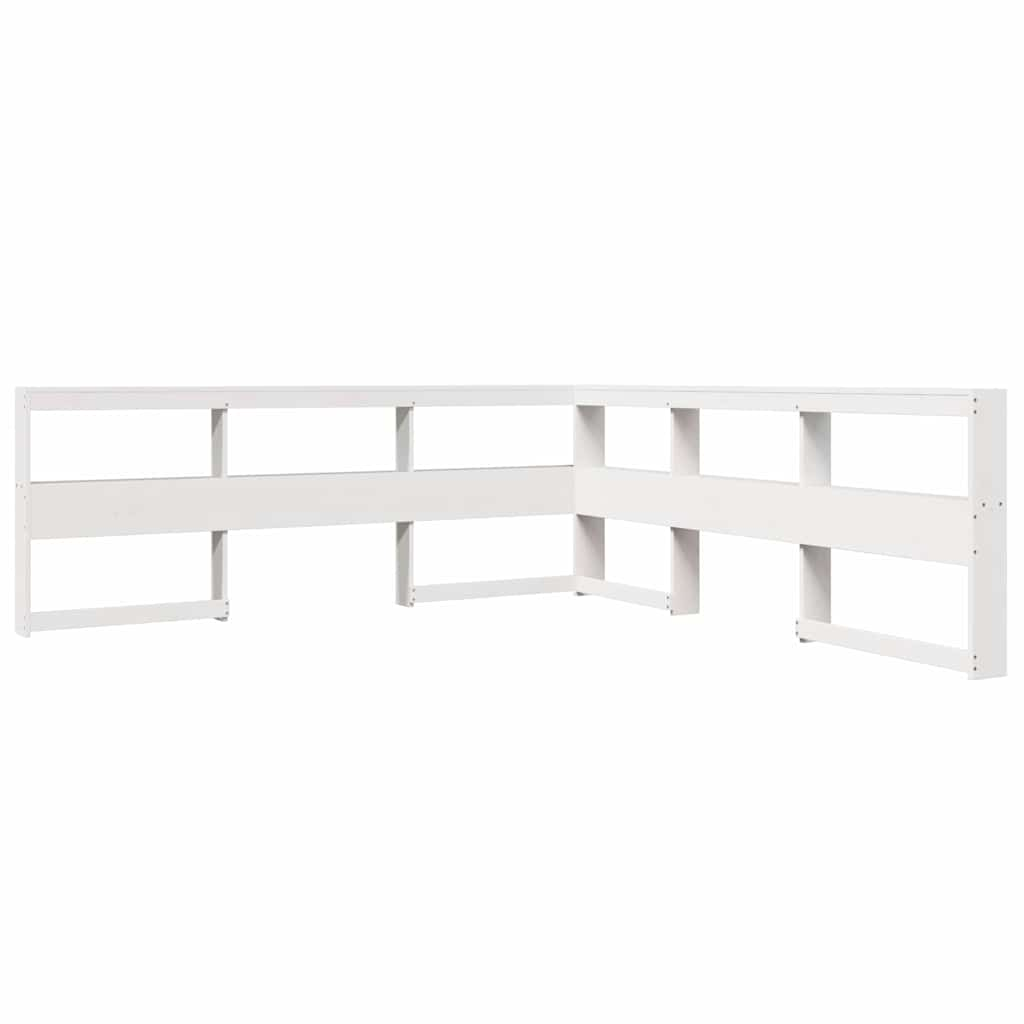 Letto Libreria senza Materasso Bianco 200x200 cm Legno di Pino