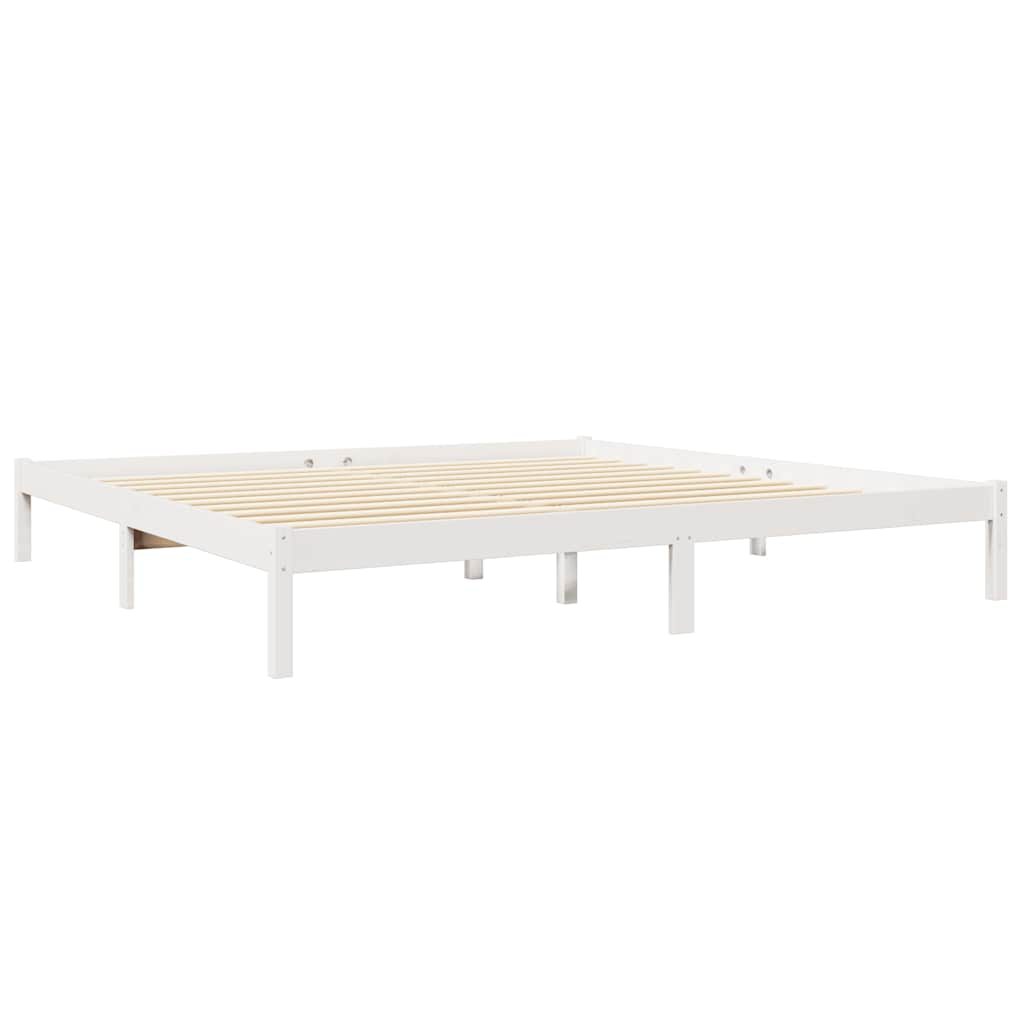 Letto Libreria senza Materasso Bianco 200x200 cm Legno di Pino