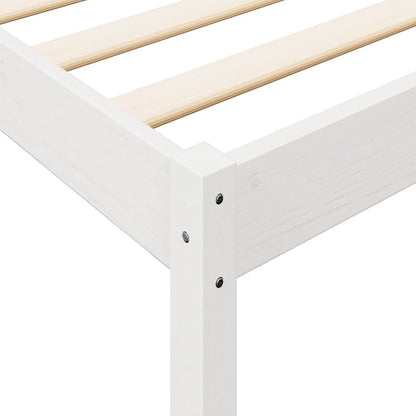 Letto Libreria senza Materasso Bianco 200x200 cm Legno di Pino