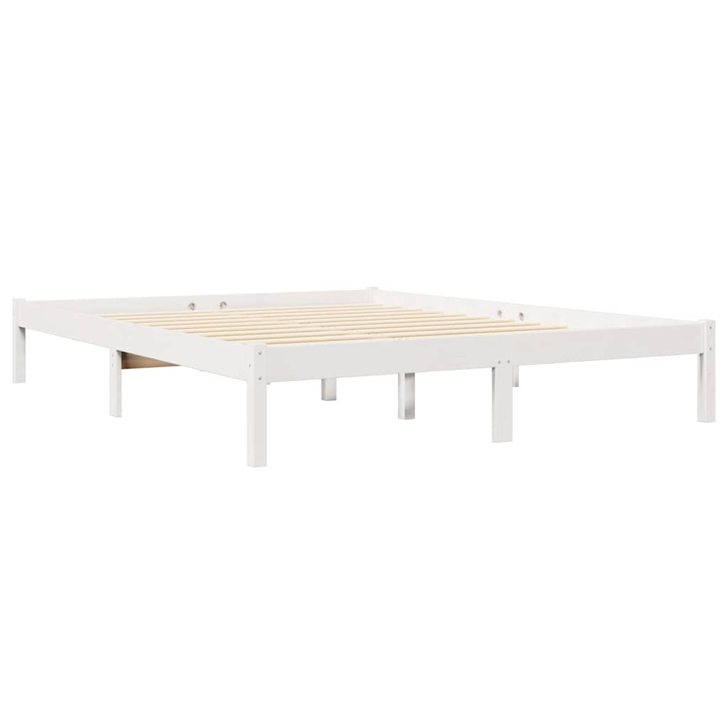 Letto Libreria senza Materasso Bianco 160x200 cm Legno di Pino