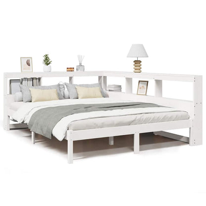 Letto Libreria senza Materasso Bianco 150x200 cm Legno di Pino