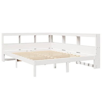 Letto Libreria senza Materasso Bianco 150x200 cm Legno di Pino