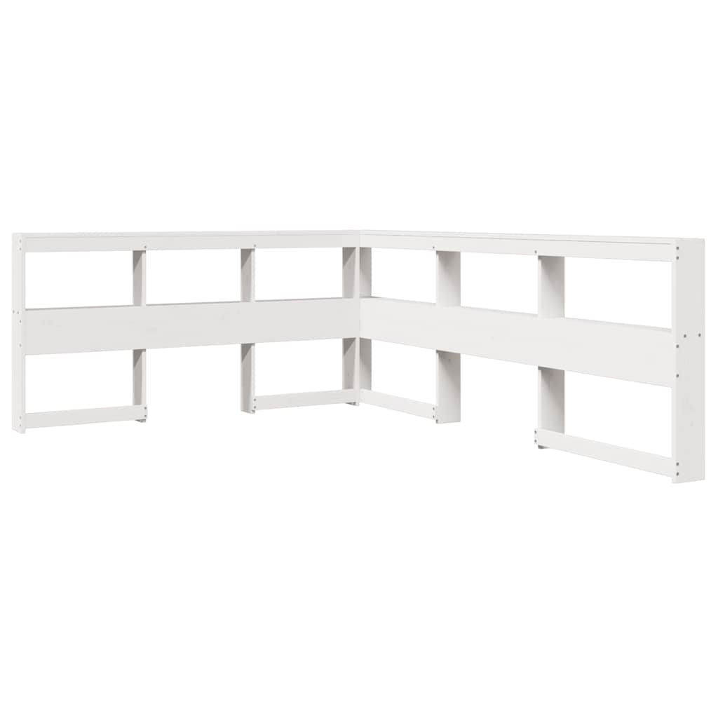 Letto Libreria senza Materasso Bianco 150x200 cm Legno di Pino