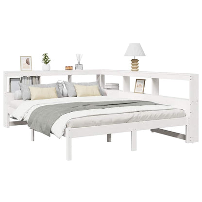 Letto Libreria senza Materasso Bianco 140x200 cm Legno di Pino