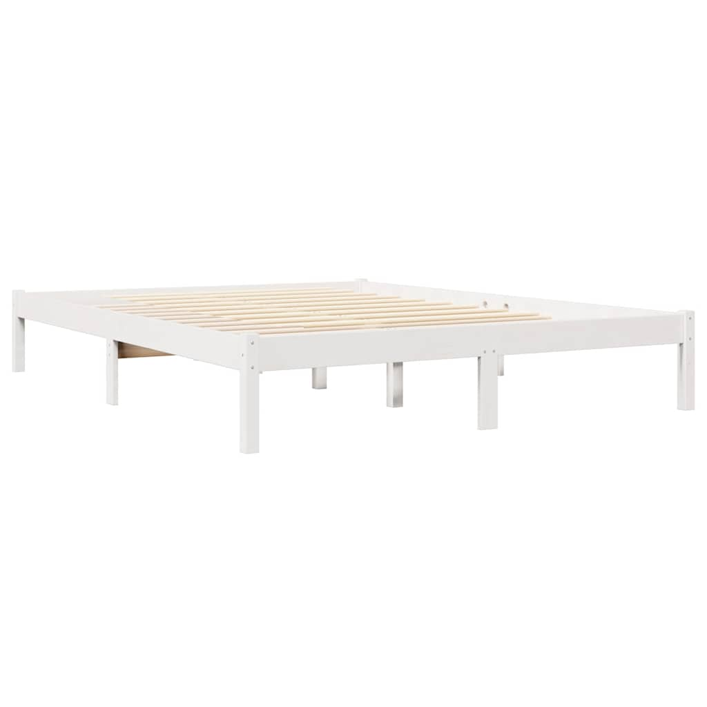 Letto Libreria senza Materasso Bianco 120x200 cm Legno di Pino