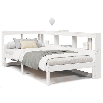 Letto Libreria senza Materasso Bianco 100x200 cm Legno di Pino