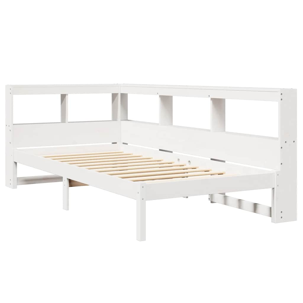 Letto Libreria senza Materasso Bianco 100x200 cm Legno di Pino