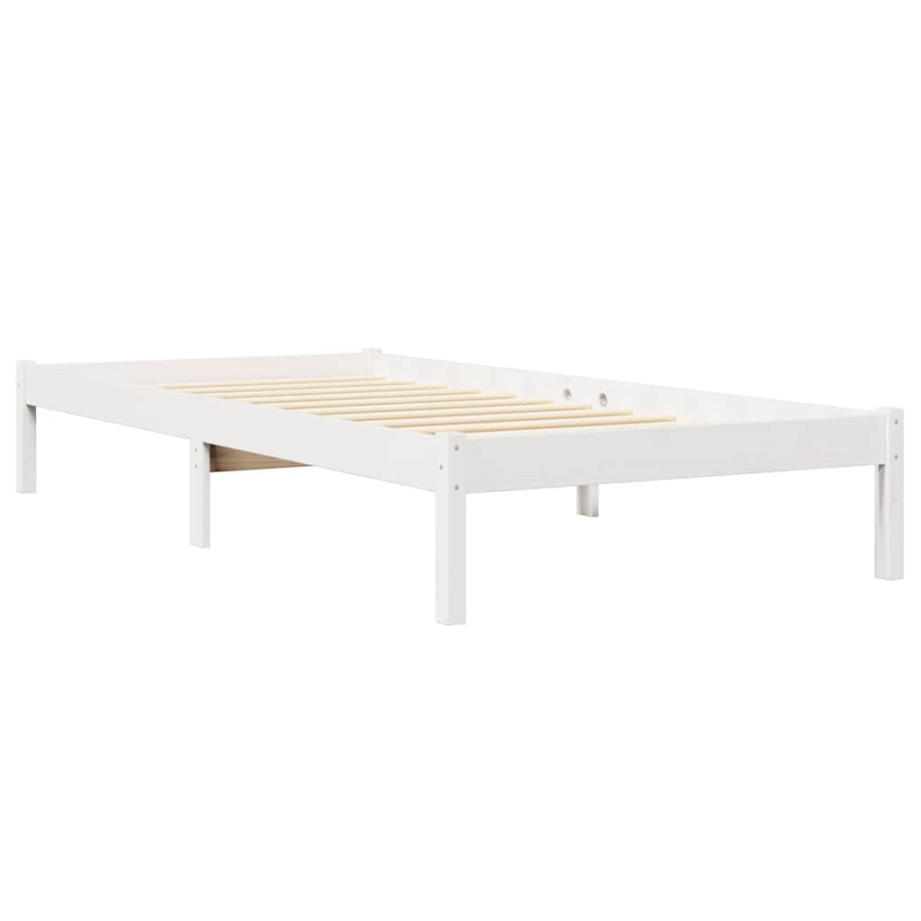 Letto Libreria senza Materasso Bianco 100x200 cm Legno di Pino