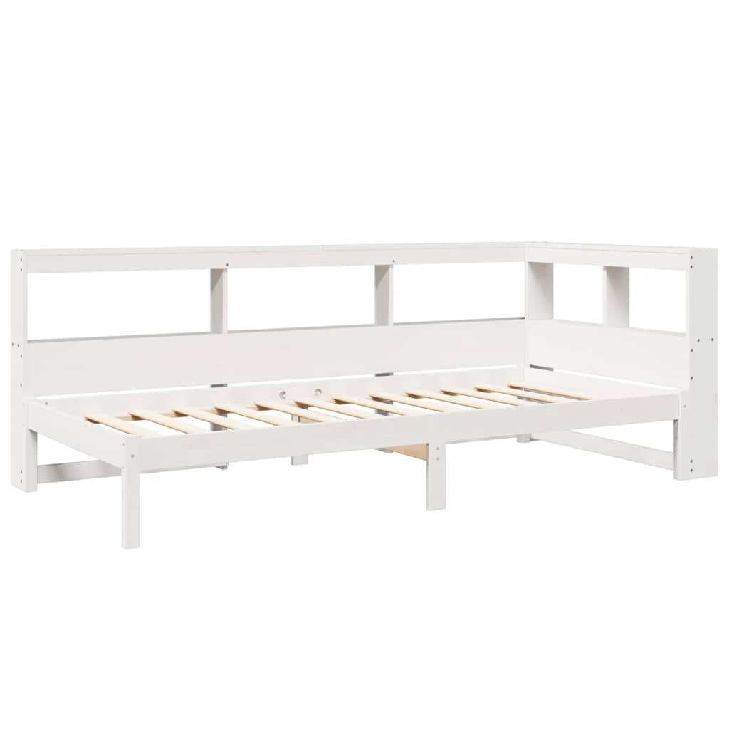 Letto Libreria senza Materasso Bianco 100x200 cm Legno di Pino