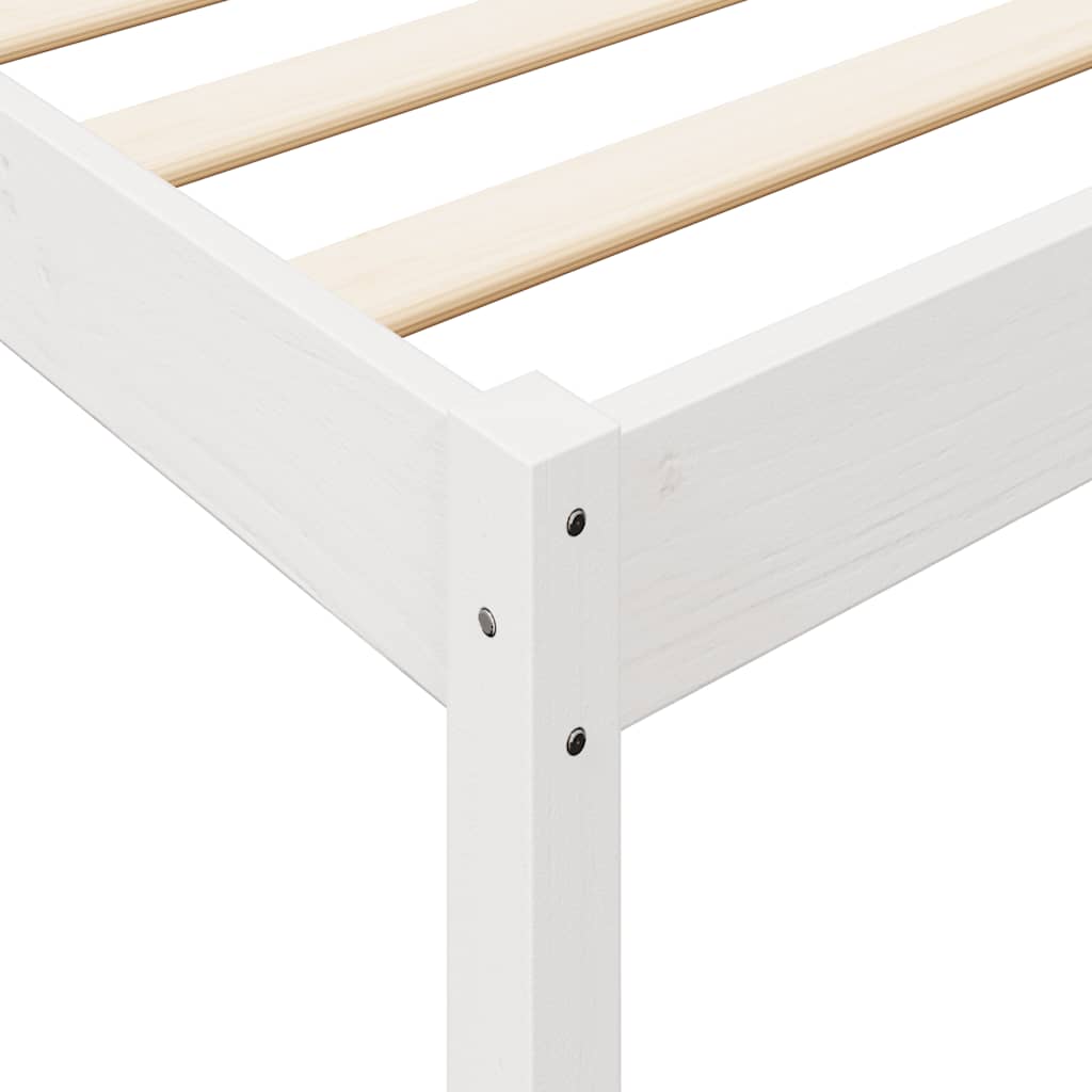 Letto Libreria senza Materasso Bianco 100x200 cm Legno di Pino