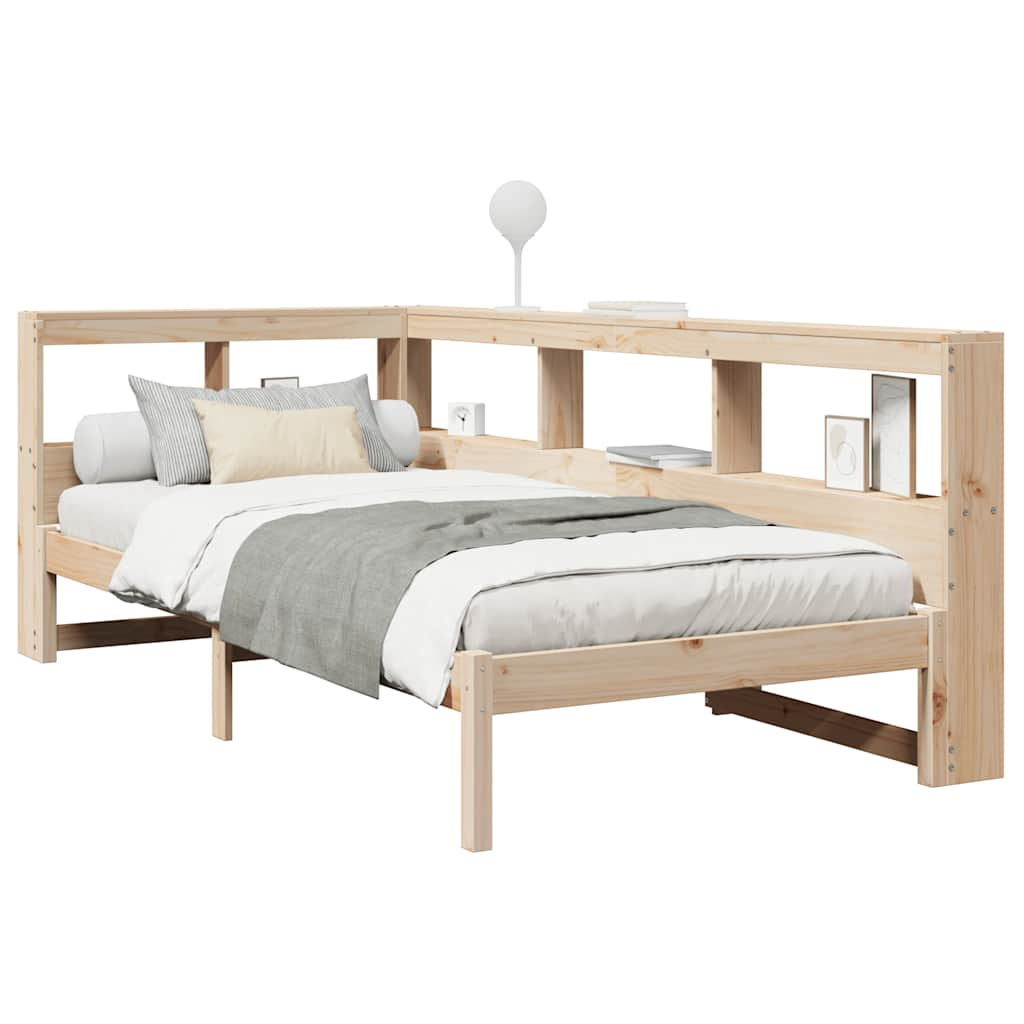 Letto Libreria senza Materasso 90x200 cm Legno Massello Pino