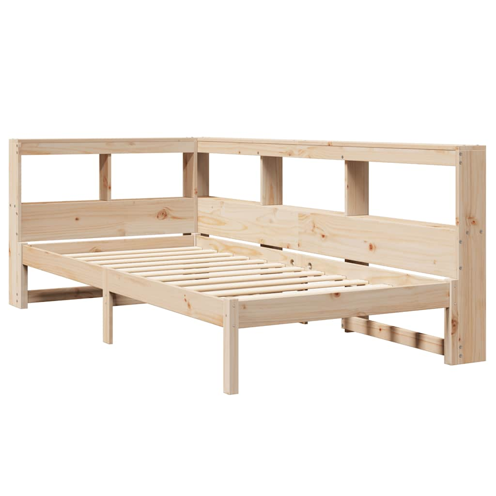 Letto Libreria senza Materasso 90x200 cm Legno Massello Pino