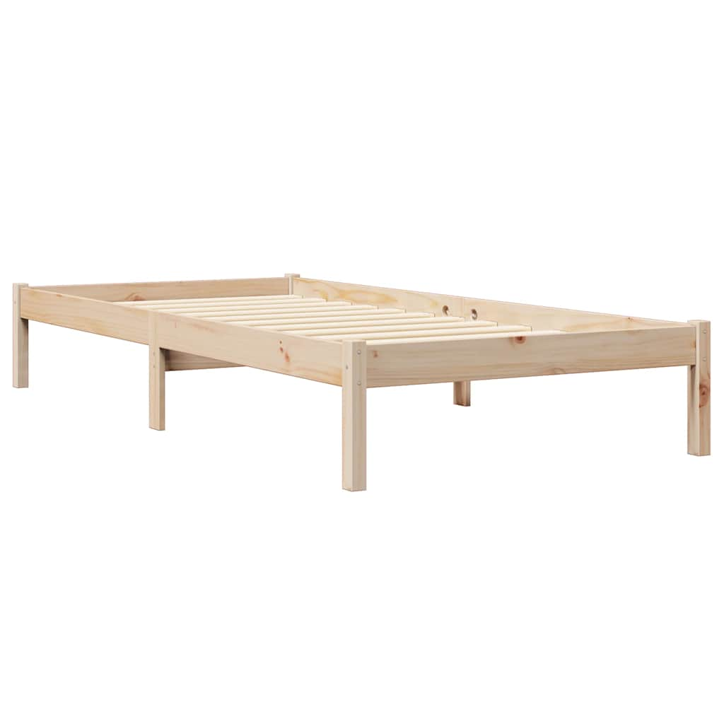 Letto Libreria senza Materasso 90x200 cm Legno Massello Pino