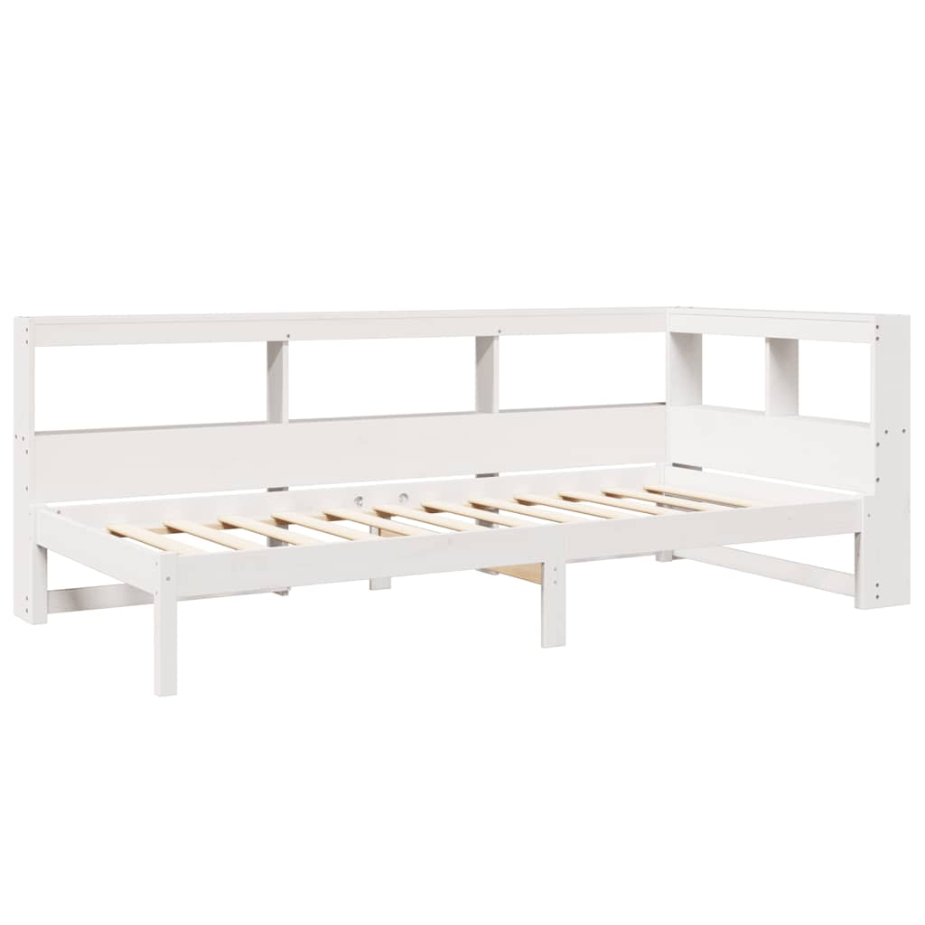 Letto Libreria senza Materasso Bianca 90x200 cm Legno di Pino