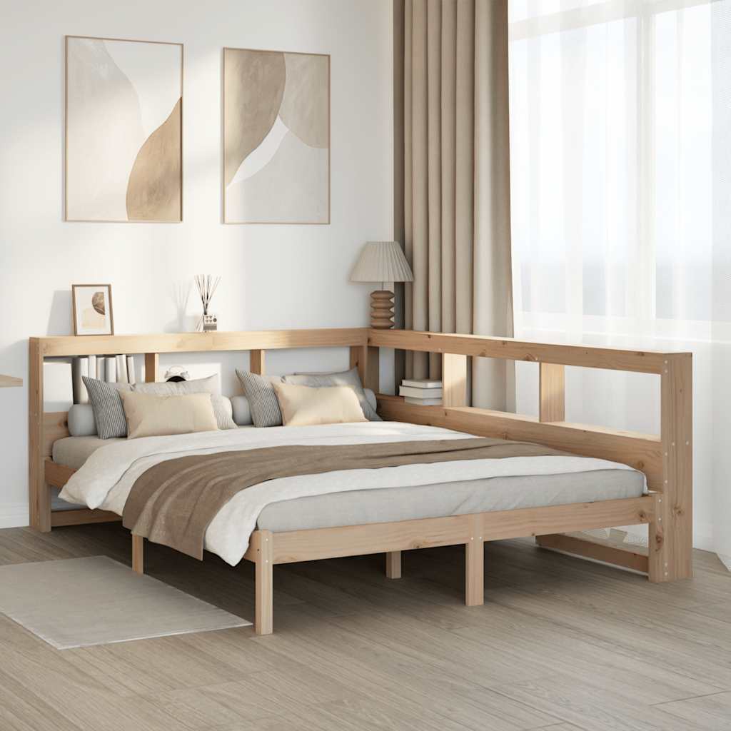 Letto Libreria senza Materasso 140x190 cm in Legno di Pino