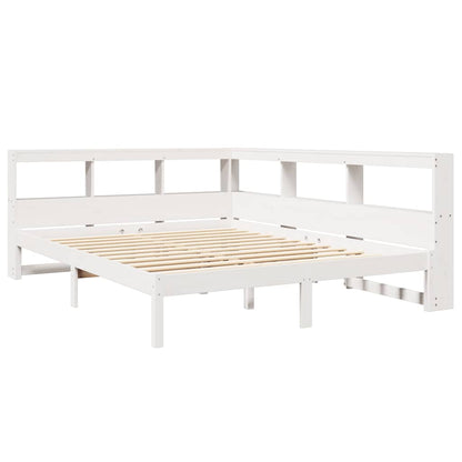 Letto Libreria senza Materasso Bianco 140x190 cm Legno di Pino