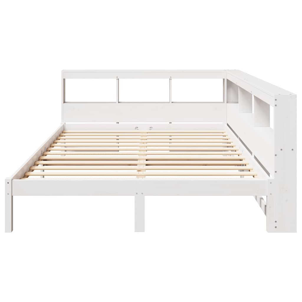 Letto Libreria senza Materasso Bianco 140x190 cm Legno di Pino