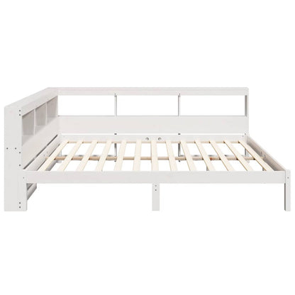 Letto Libreria senza Materasso Bianco 140x190 cm Legno di Pino