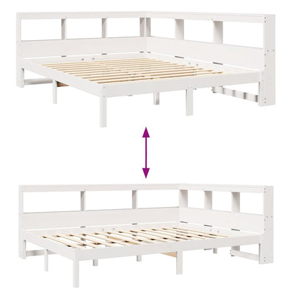 Letto Libreria senza Materasso Bianco 140x190 cm Legno di Pino